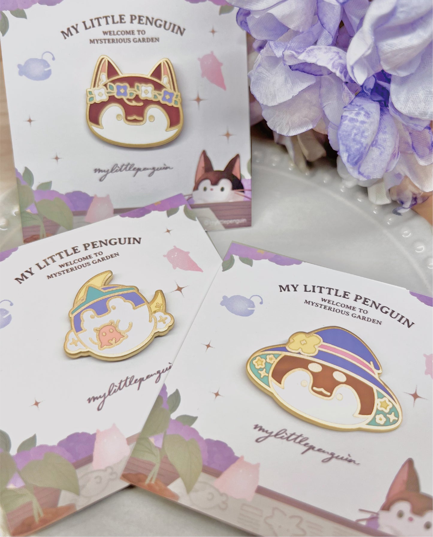 My Little Penguin 繡球花小企鵝 金屬徽章（魔法師款）