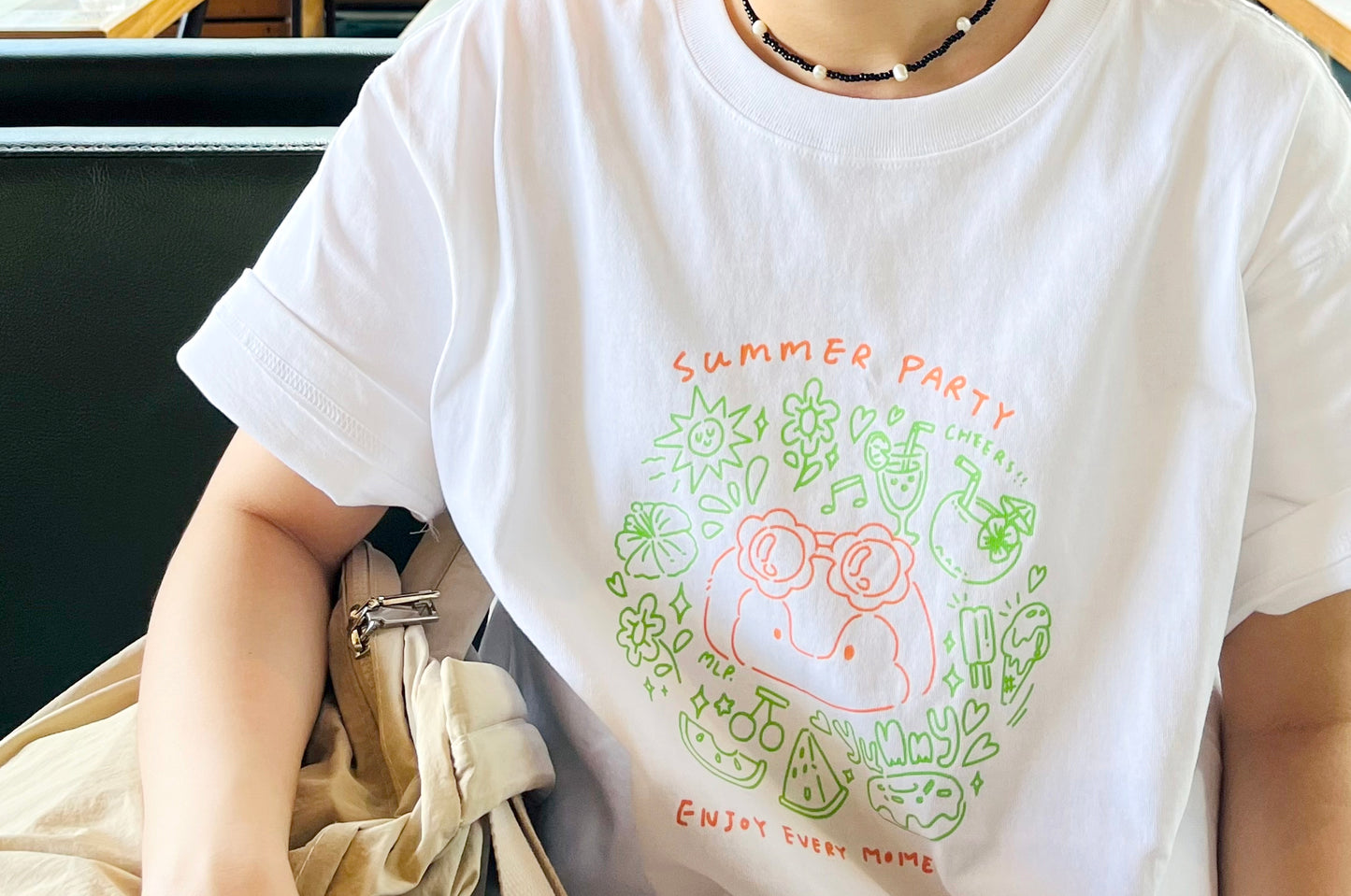 My Little Penguin 小企鵝戶外系列 | Oversize 男女同款全棉短袖T恤（Summer party）