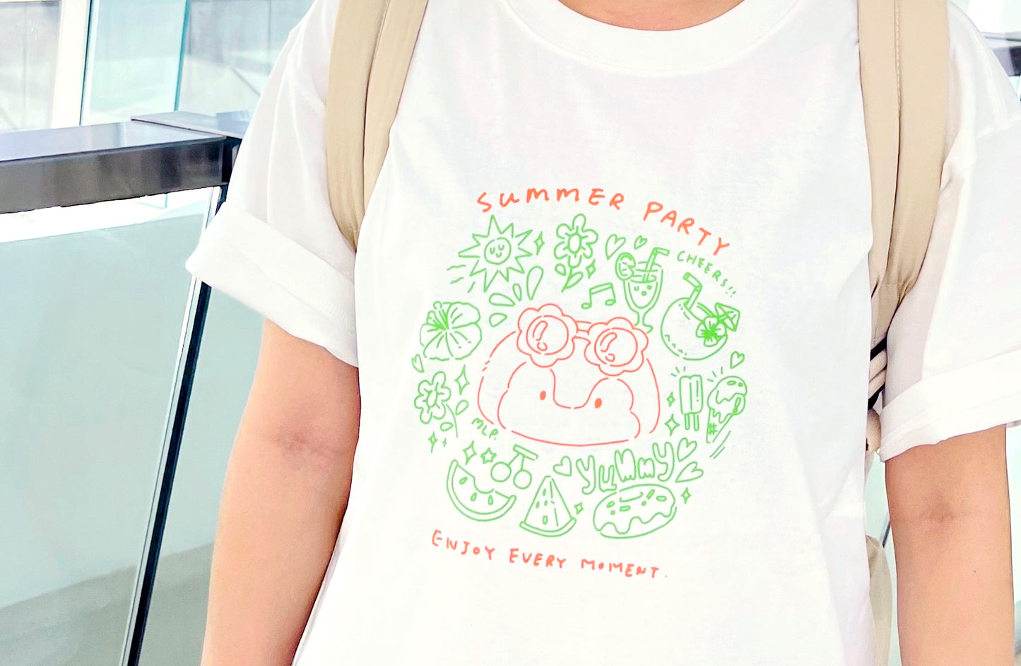 My Little Penguin 小企鵝戶外系列 | Oversize 男女同款全棉短袖T恤（Summer party）